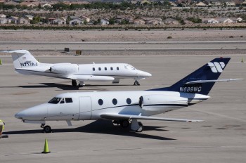 N689WC - Dassault Falcon 10 - Kent Aviation Llc Midland TX - N717AJ - Learjet 35A - Jones Aviation LLC Cushing OK - Henderson Executive Airport - Las Vegas USA - HND - HSH - KHND